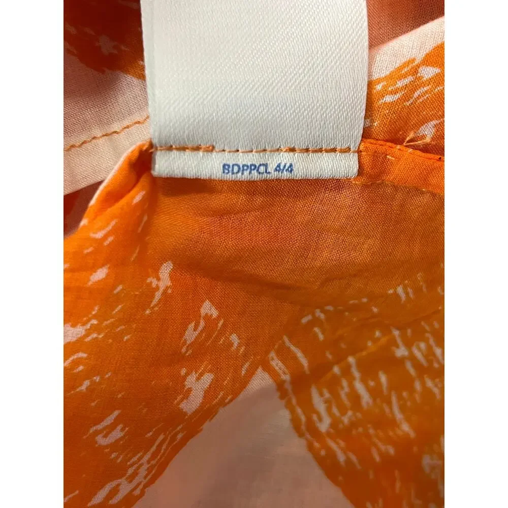 Boden Jaffa Painted Check Sleeveless Button Front Shirt Orange White Size‎ 6 New